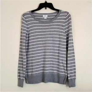 OLD NAVY GLITTER GRAY STRIPED SWEATER, SIZE S